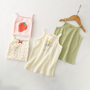 Summer New Wheat Ear Cotton Girls' Top Pure Cotton Sling Summer Thin Style