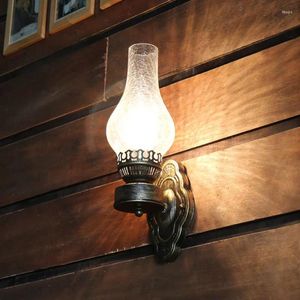 Wandleuchte American Retro Old Decorative Coffee Shop El Corridor Milchglas E27 LED-Leuchten für Home Deco