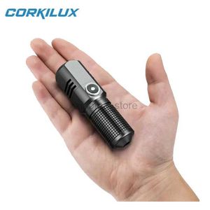 Flashlights CORKILUX Mini LED Flashlight High Lumens Zoomable Rechargeable Pocket EDC Tactical Flashlights for Emergency Camping Dog Walking 240122