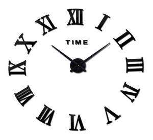 Kampanj 2020 Ny Diy Wall Clock Heminredning stor romersk spegel Fashion Modern Quartz Clocks Living Room Watch 3396565