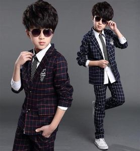 Neue Mode Kleinkind Kinder Jungen Plaid Formelle Party Hochzeiten Smoking Kinder Jungen Anzüge Blazer Jungen Blazer Set213j6163674