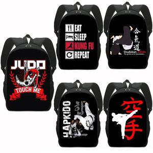 Taschen Judo Karate Aikido Taekwondo Print Rucksack für Teenager Jungen Mädchen Tagesrucksack JiuJitsu Aikido Kinder Schultaschen Kinder Büchertasche