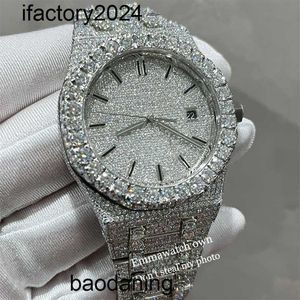 Ap Moissanite Mens Orologi automatici VVS Silver Diamonds Pass Test Movimento automatico 2023 Moissanite Type VVS Out Orologi da polso Migliore qualità Eta Orologi Silv