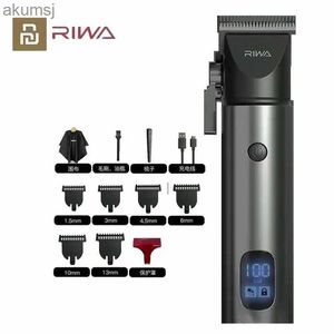 Máquina de cortar cabelo Riwa Hair Clipper Elétrica Cabeleireiro Push para Adultos e Crianças RE-6510 Low Voice Notch Trimming Multi-função YQ240122