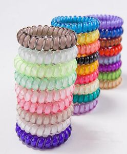 26 Farben Telefondraht Schnur Gummi Haargummi 65 cm Mädchen elastisches Haarband Ring Seil Candy Farbe Armband dehnbar Scrunchy K79200431