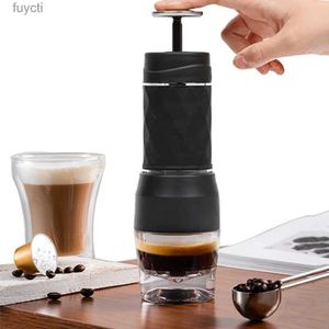 Máquinas de café Espresso Coffee Maker Hand Press Capsule Ground Coffee Brewer Portátil Manual Press Coffee Machine Fit Coffee Powder / Capsule YQ240122