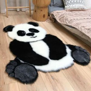 Tapetes Panda Impresso Tapete Adorável Criança Tapete De Couro De Pele De Pele De Couro Não-Slip Antiderrapante Tapete 94x100cm Animal Impressão Tapete