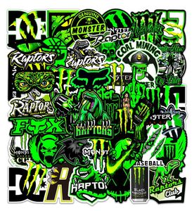 50sts grön fluorescerande bländande personlighetstrend klistermärke Monster Hunter Stickers Graffiti Kids Toy Skateboard Car Motorcykel Bicyc9122295