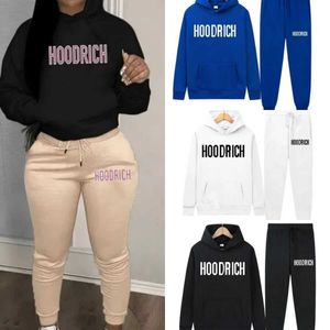 2024 Winter Sports Hoodie For Men Hoodrich Tracksuit Letter Towel Embroidered Winter Sweatshirt Hoodie For Men Colorful Blue Solid Sweater Set kCAF