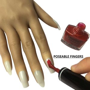 Costume Accessories Nail Art Practice Hand Silicone Model Jointed Fingers Acupuncture Jewerly Display Mannequin Halloween Decor