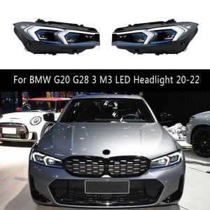 Biltillbehör Huvudlampa DRL Dagsljus för BMW G20 G28 3 M3 LED -strålkastarenhet 20 22 Streamer Turn Signal