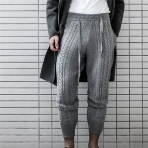 Männer Hosen 2024 Männer Gestrickte Hosen Kordelzug Jogger Frühling Herbst Lange Lässige Strickwaren Sport Jogginghose Schlank Böden