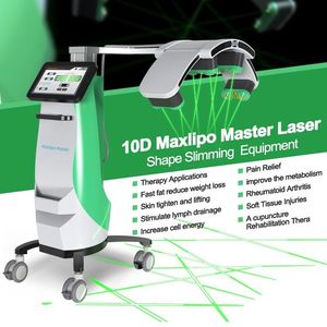 10D Roterande Emerald Laser Slimming Machine 10 Heads 532nm Grön Cold Laser Light Therapy Fettsugning Body Shape Device Salon Machine