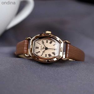 Outro JULIUS JA-544 Design Vintage Clássico Quartzo Tamanho Pequeno Marrom Leahter resistente à água 3ATM dropshipping YQ240122