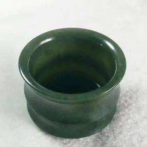 Copos de chá natural verde jade bambu chá saúde gongfu teaware genuíno chinês hetian jades nephrite pedra cerimônia mestre