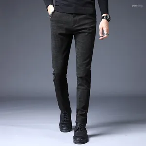 Männer Hosen 2024 Herbst Winter Business Casual Trend Designer Schlanke Männliche Hosen Klassische Streifen Hohe Qualität Stretch Männer