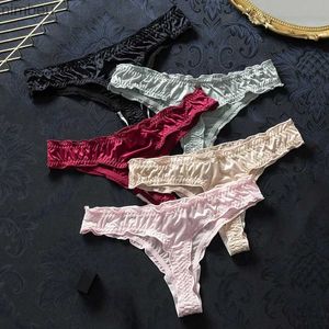 Sexy conjunto feminino roupa interior verão gelo seda dobrado fungo borda sexy g-string tanga calcinha senhoras confortável sem costura cuecas lingeriel240122