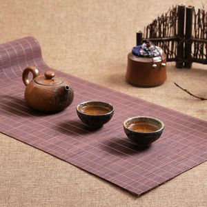 Tea Trays Japanese Bamboo Mat Table Gongfu Tableware Pad Kitchen Chinese Solid Placemat Coffee Tray Dining Tables Decorative