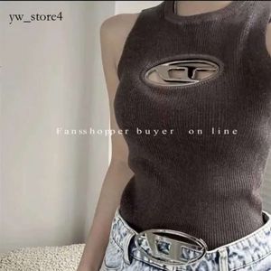 Diesel Top Women's Vest T-shirt Diesel Women Yimeng Hollow Out Letter Bra Women's Summer New Sexy Laydown Knit Crop Y2k Sweatshirt Slim Short Fashion Diesel Shirt 7758