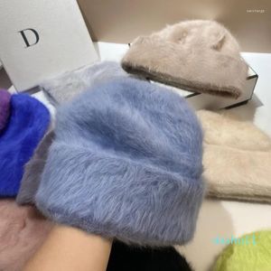 ビーニープラッシュ2ウェアキャップcap womne angora furfuffy冬の帽子ファッションシンプルライトバージョン編み帽子ギフト