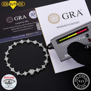 Braccialetti Nuovo Iced Out Bling Star D VVS Moissanite Bracciale con ciondolo in oro argento Colore braccialetto per uomo Donna Gioielli hip hop 100% 925 sterling