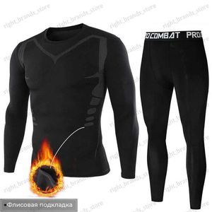 Men's Thermal Underwear Winter Thick Long Johns Men Thermal Underwear Set Keep Warm Tops Legging Set Fleece Thermo Underwear Sport Set Winter Clothing T240122