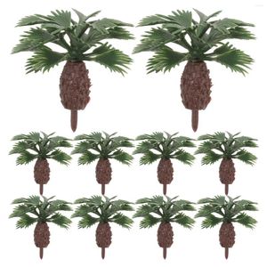 Fiori decorativi 10 pezzi Micro paesaggio Palma Mini alberi Decorazioni in miniatura Tavolo con sabbia Scenario Piccola decorazione in plastica fai-da-te Finto