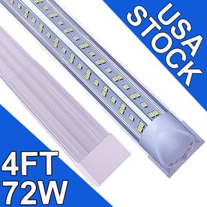 LED w sklepie LED, 4ft 72 W 6500K zimno biały, zintegrowane lampki rurowe LED 4 stopy, Wtyk in Warehouse Garage Lighting, V Kształt, wysokie wyjście, połączenie Usastock