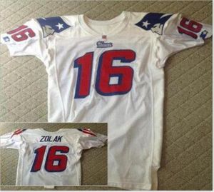 Custom Men Scott Zolak 16 Team Issued 1990 White College Jersey size s4XL or custom any name or number jersey7422192