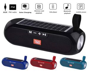 TG182 Solar Power BT Hoparlörler Taşınabilir Kablosuz Sütun Stereo Müzik Merkezi Boombox Su Geçirmez Süper Bas USB AUX FM Radio6735901