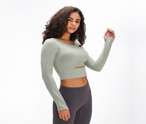 Yogasports 01 Yoga Sports Bra Women Gym Fitness Clothing Longleeved Tシャツパッド付きハーフレングスランニングスリムアスレチックトレーニングTop7148757