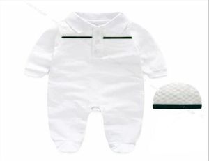 Ny ankomst mode nyfödda baby jumpsuits kläder bomullsmittare baby pojke flicka rompers och hatt 012 månader7706305