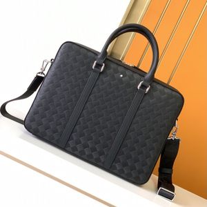 10A 7045-1 Men's bag Black special cowhide crossbody bag briefcase Mont blanc Brief case full leather box bag Designer Bag Handbag luxury bag Press bag