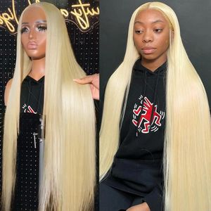 baby hair 613 Honey Blonde Straight 13X4 Transparent Lace Front Wig 30 36 Inch Remy 13X6 Colored Frontal Human Hair Wigs for Women