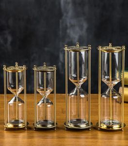 Other Clocks Accessories Creative Metal Hourglass Sand Timer Home Office Decor TableTop Ornaments Retro Clock Fill By Yourself 6993602