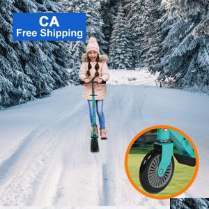 Sledding Funwater 2-em-1 Kids Kick Scooter Snow Sled Conversion Kit Dobrável Corpo Leve Peso Ajustável Alça Alça Toddlre Para Bo Dhssd