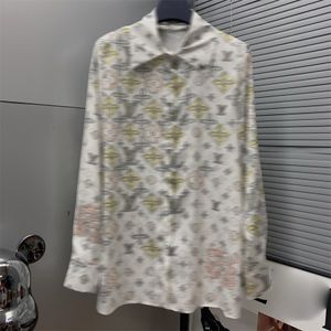 Camicette da donna Camicia francese Designer Classico Maniche lunghe Lusso Primavera Verde Stampa floreale Romantico Elegante Sciolto Versatile