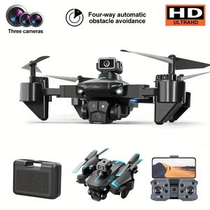 Triple HD Cameras, Gesture Capture, Optical Flow Positioning, 360° Obstacle Avoidance, LED Lights, One-Click Launch - New KY605 Quadcopter UAV Drone