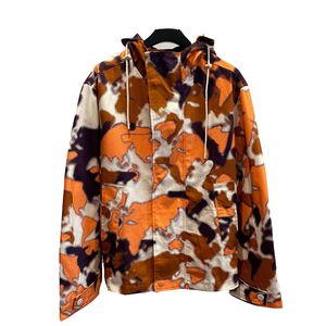 Designer Herren Frühling Bonfire Map dicker Baumwoll-Canvas-Blouson Mappamundi Signature Cotton Hooded Blouson Man Trenchcoat 1AF876