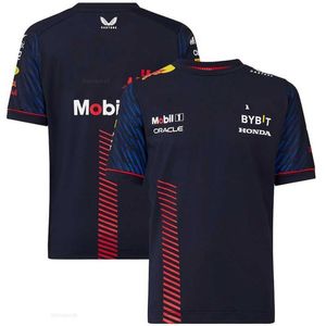 Męskie T-shirty 2024 NOWOŚĆ Drużyna F1 Red Racing Dress Crew Szyja T-shirt sportowy T-shirt sportowy sport Mens Top