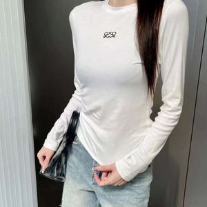 2024SS 여성 스웨트 디자이너 스웨터 패션면 편지 자수 그래픽 바닥 셔츠 라운드 목 풀 오버 니트 스웨터