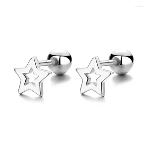 Stud Earrings 925 Sterling Silver Hollow Star For Women Simple Thread Twist Buckle Girls Wedding Party Jewelry