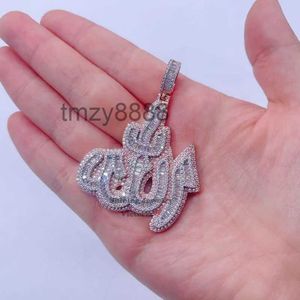 14K Rose Gold Splated Srebring Srebrny Hip Hop Men Vvs Moissanite Diamond Iced Out Allah Pendant U9i6