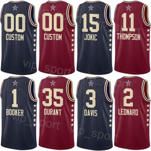 Tryck 2024 All-Star Basketball Luka Doncic Jerseys 77 Stephen Curry 30 Shai 2 LeBron James 23 Nikola 15 Kevin Durant 35 Davis 3 Klay Thompson 11 Team Anpassad namnnummer