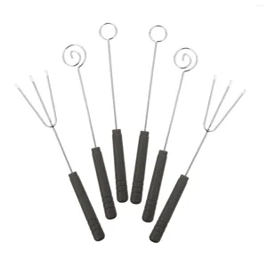 Set di stoviglie 6 pezzi Forchetta per cioccolato Decorazioni per plettri Forchette per fonduta Forniture per cottura Pentola per barbecue Utensili per immersione in acciaio inossidabile Cucina