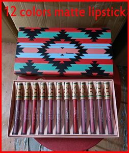 M Makeup Lip Gloss Collezione Natale Rossetto liquido opaco Set 12 colori LipKit 12 pezzi Set lucidalabbra Immagine reale4832632