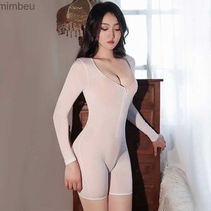 Sexy Set Sexy Set Hot Sexy Bodysuit Women Erotic Lingerie Long Sleeve One-Pieces Jumpsuit See Through Tights Clubwear Sex Porn Role Play Comes C240410