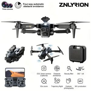 2 pil ile yeni K10 quadcopter İHA drone, üçlü kameralar, kaçınma, optik akış, motorlu kamera, tek anahtar başlangıç, yeni başlayanlar için mükemmel Noel hediyeleri