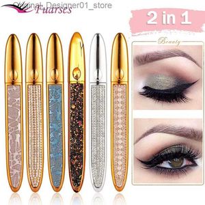 Eyeliner Självhäftande eyelinerpenna för falska ögonfransar limfri magnetfri vattentät inget blommande ögonfoderpennmakeupverktyg Q240122