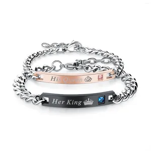 Charm-Armbänder, personalisierbar, individuell, Paar, aushöhlen, kubanischer Edelstahl-Armreif für Damen und Herren, Pulseira